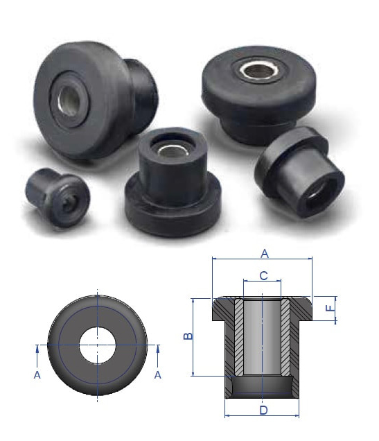 Bobbin rubber mounts